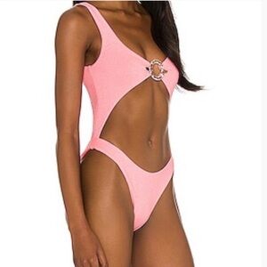Beach Bunny Pink Cutout One Piece Swimsuit